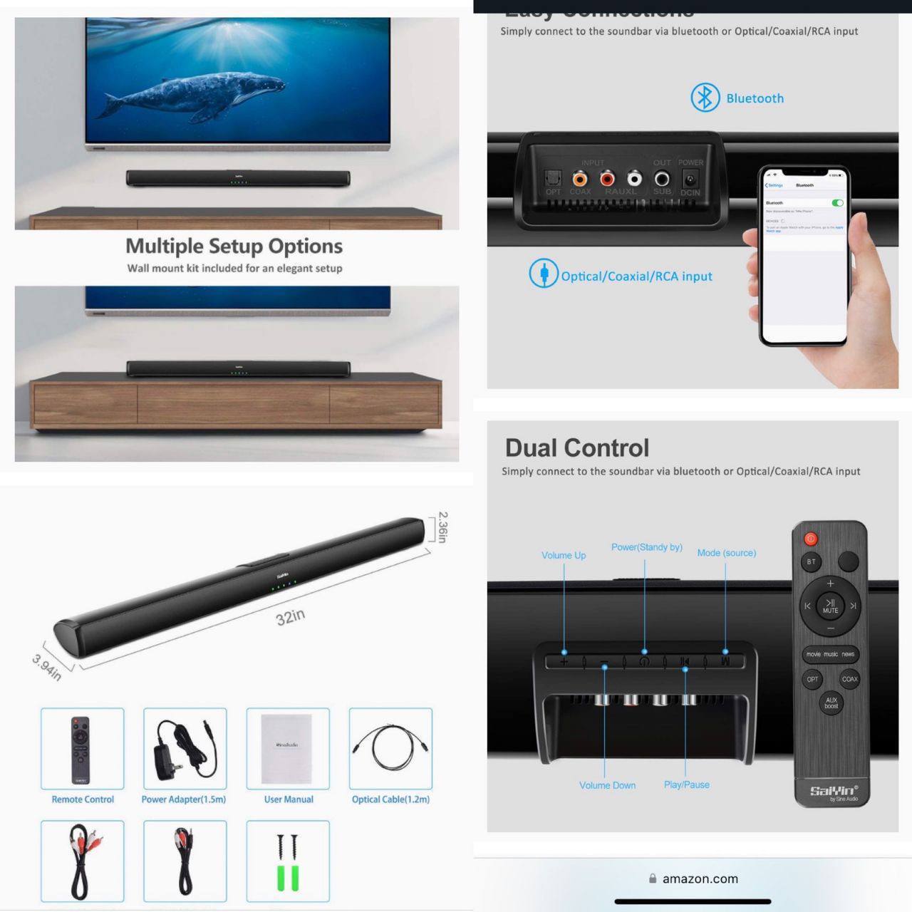 Саундбар Saiyin DS6403  TV Sound Bar System - фото 3
