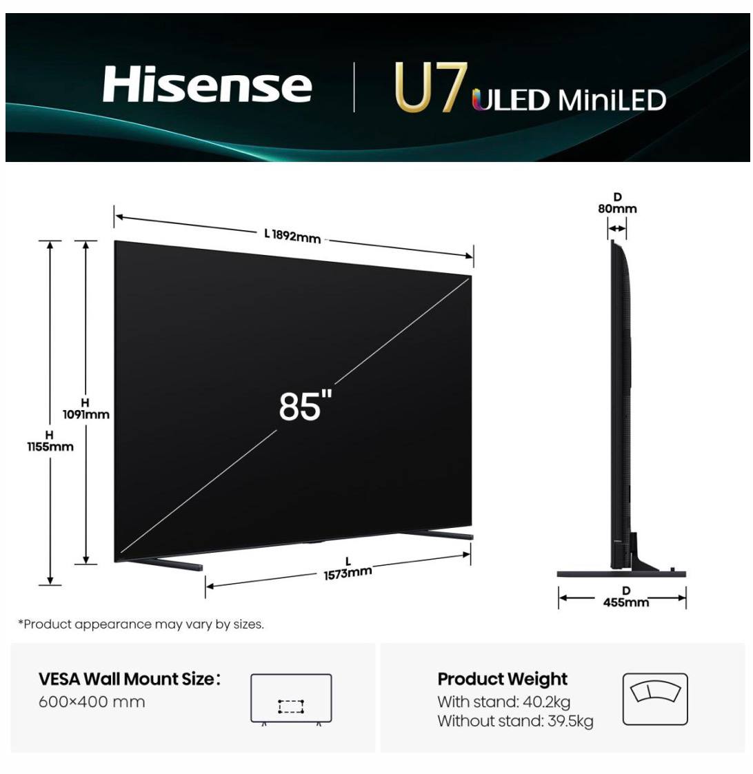 Телевізор Hisense 85U7Q - фото 2